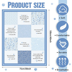 Oudain Christian baby blanket with blue design, gentle warmth for bedtime.