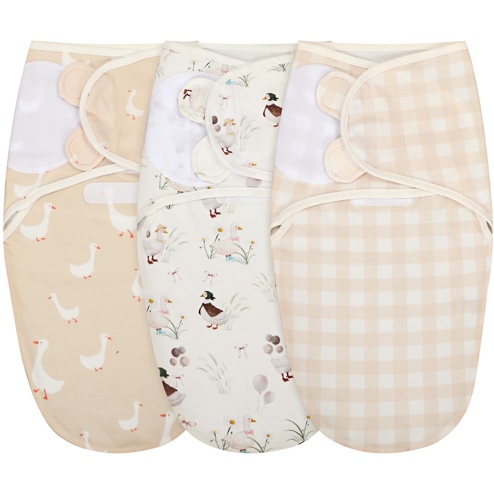Oudain Silly Goose Swaddle in green fabric provides breathable comfort for newborns.