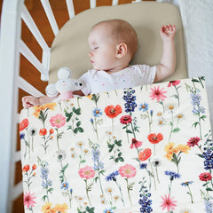 Oudain Spring Flower diaper stacker helps organize daily essentials.