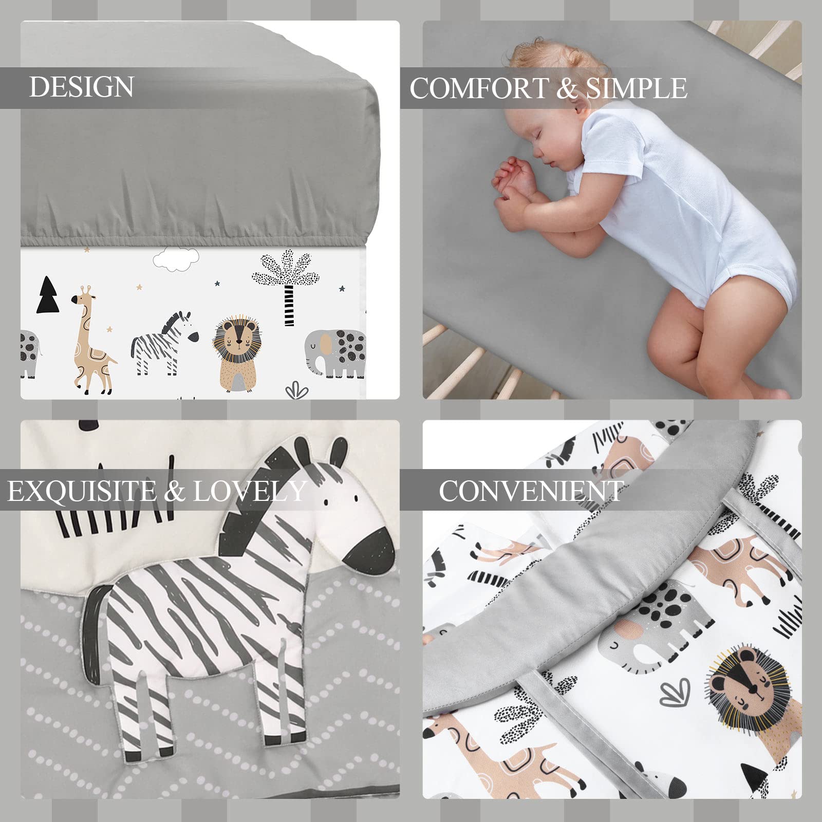 Oudain elephant detail adds gentle charm to the nursery decor