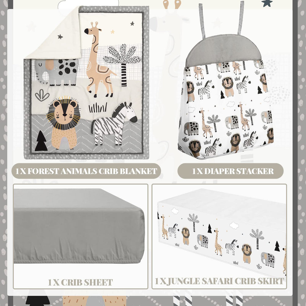 Oudain crib sheet in soft neutral print fits standard cribs securely