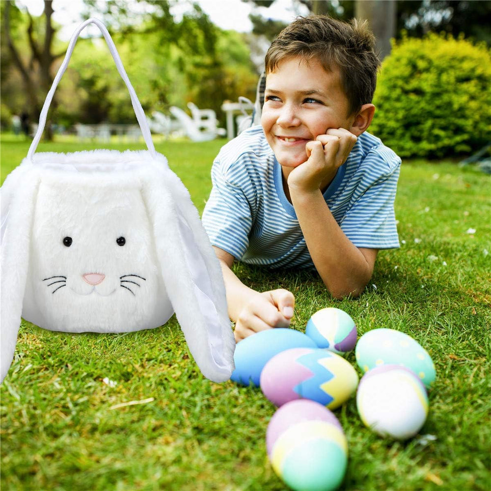 Oufegm Bunny Easter tote in six colors ideal for egg hunts and year-round storage