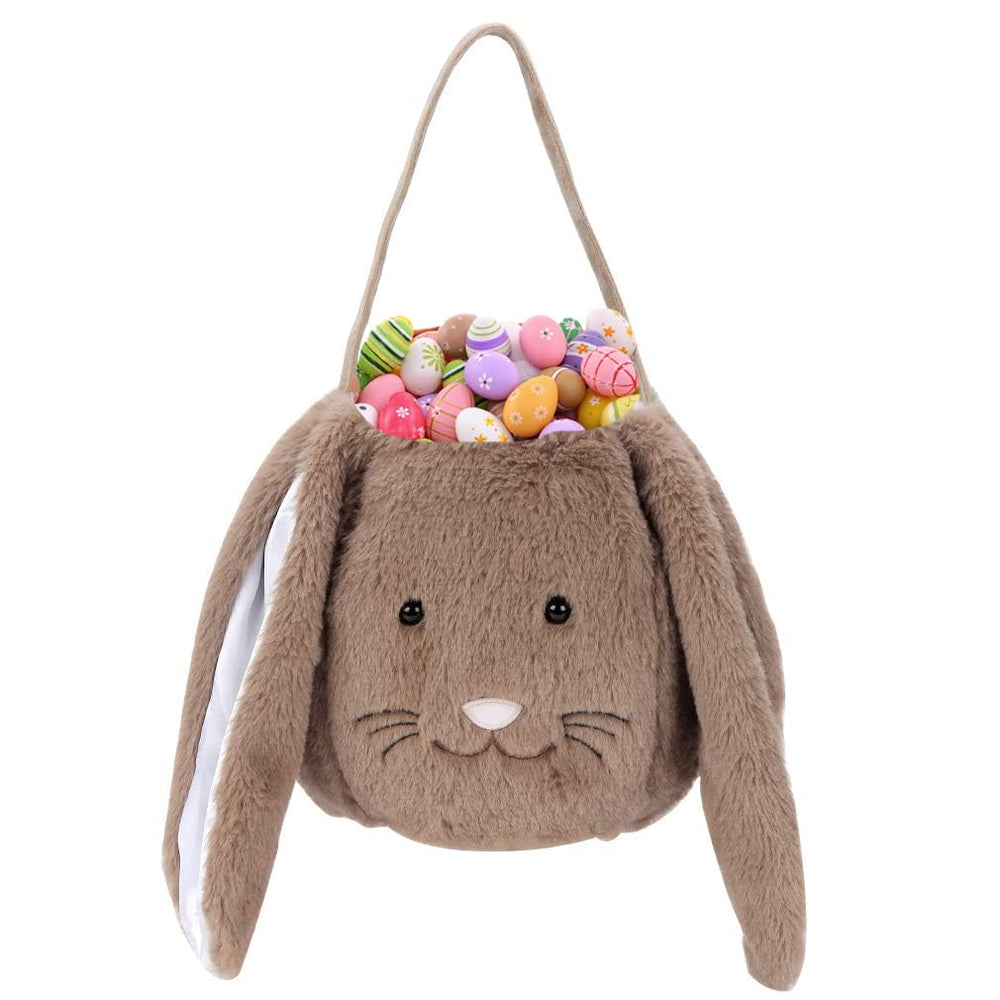 Oufegm Easter Bunny Bucket plush exterior for soft, kid-friendly Easter fun.