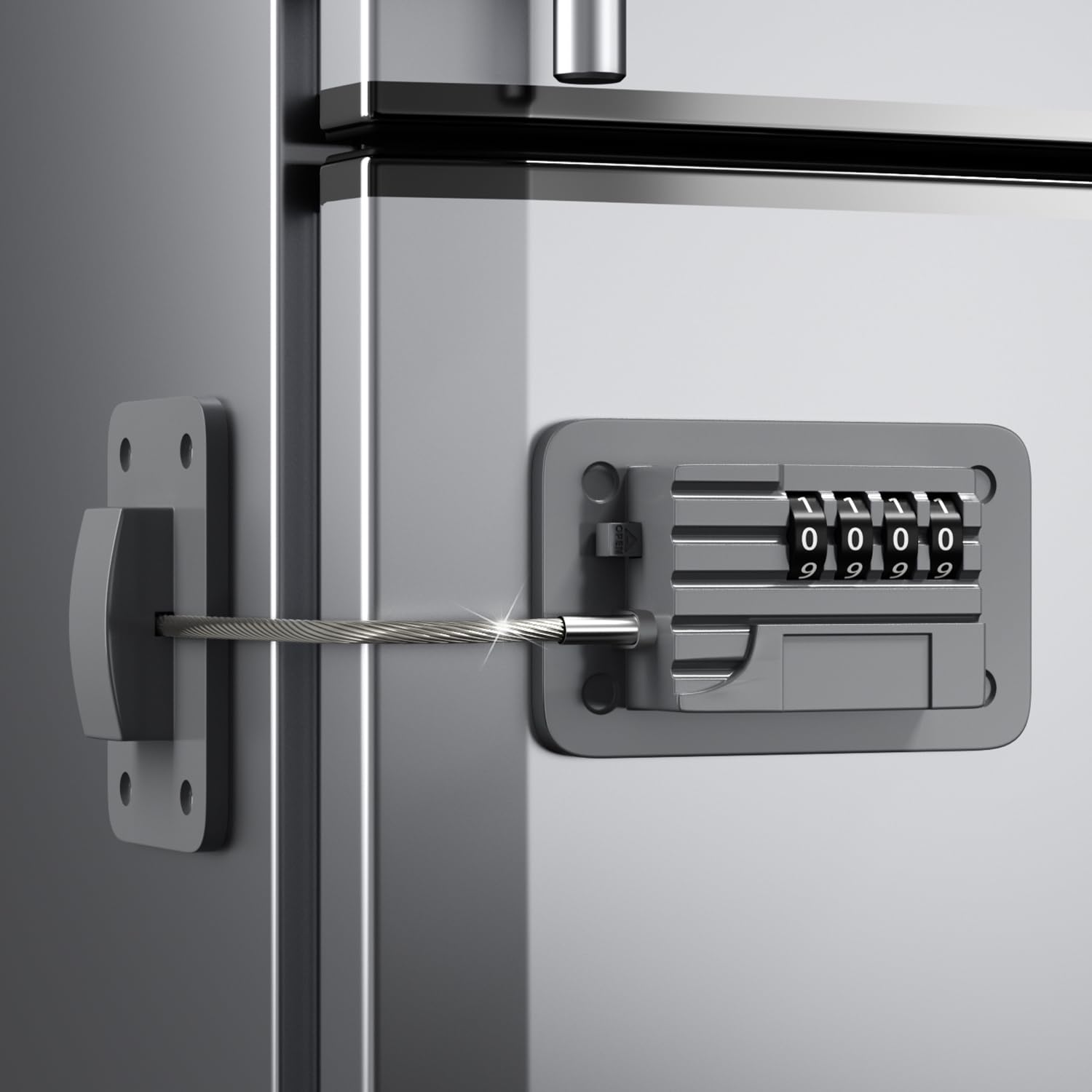 Ougourim upgraded fridge lock on door ensures safe, controlled access for kids.