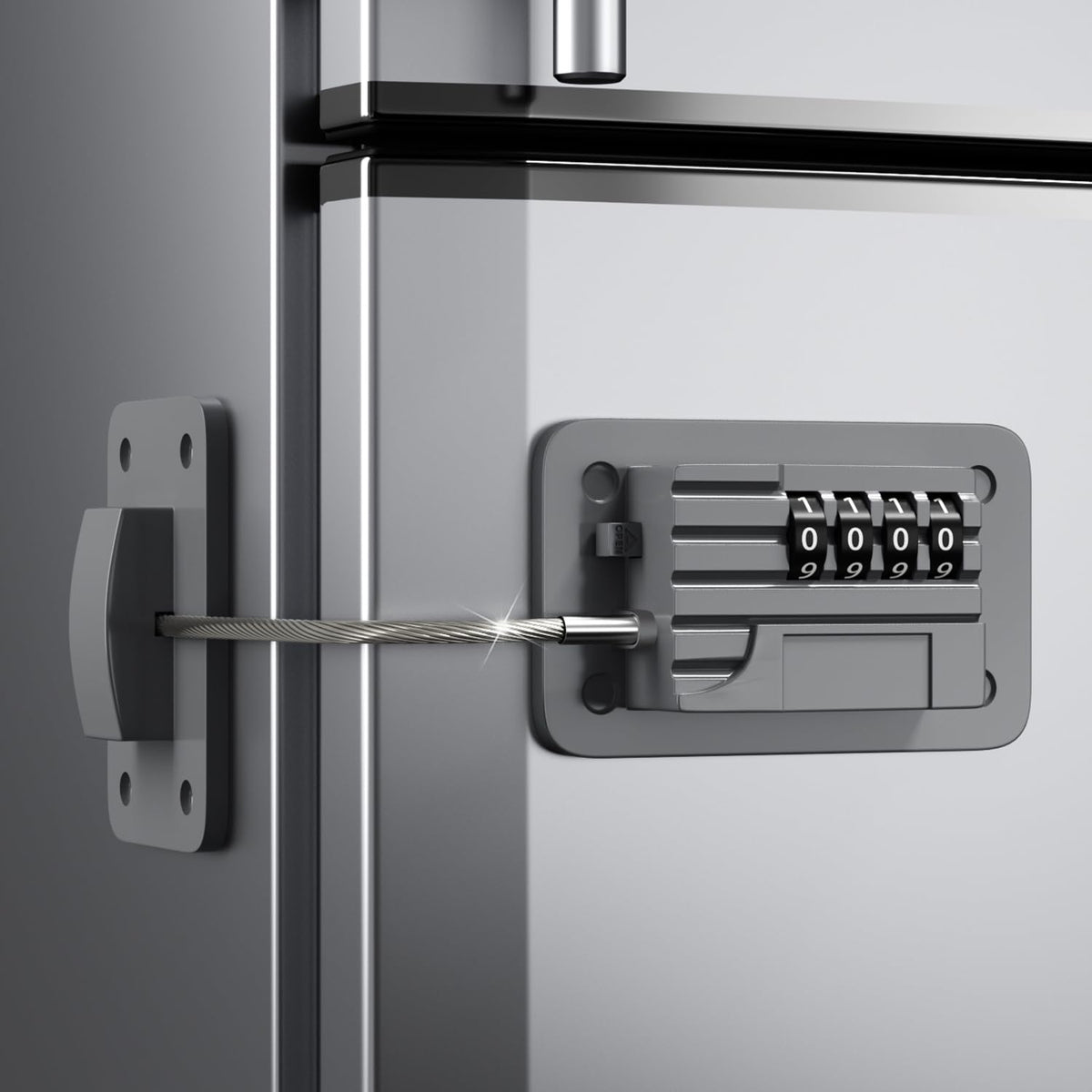 Ougourim upgraded fridge lock on door ensures safe, controlled access for kids.