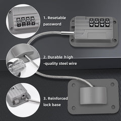 Ougourim lock sticker installation shows no-drill setup for quick use.