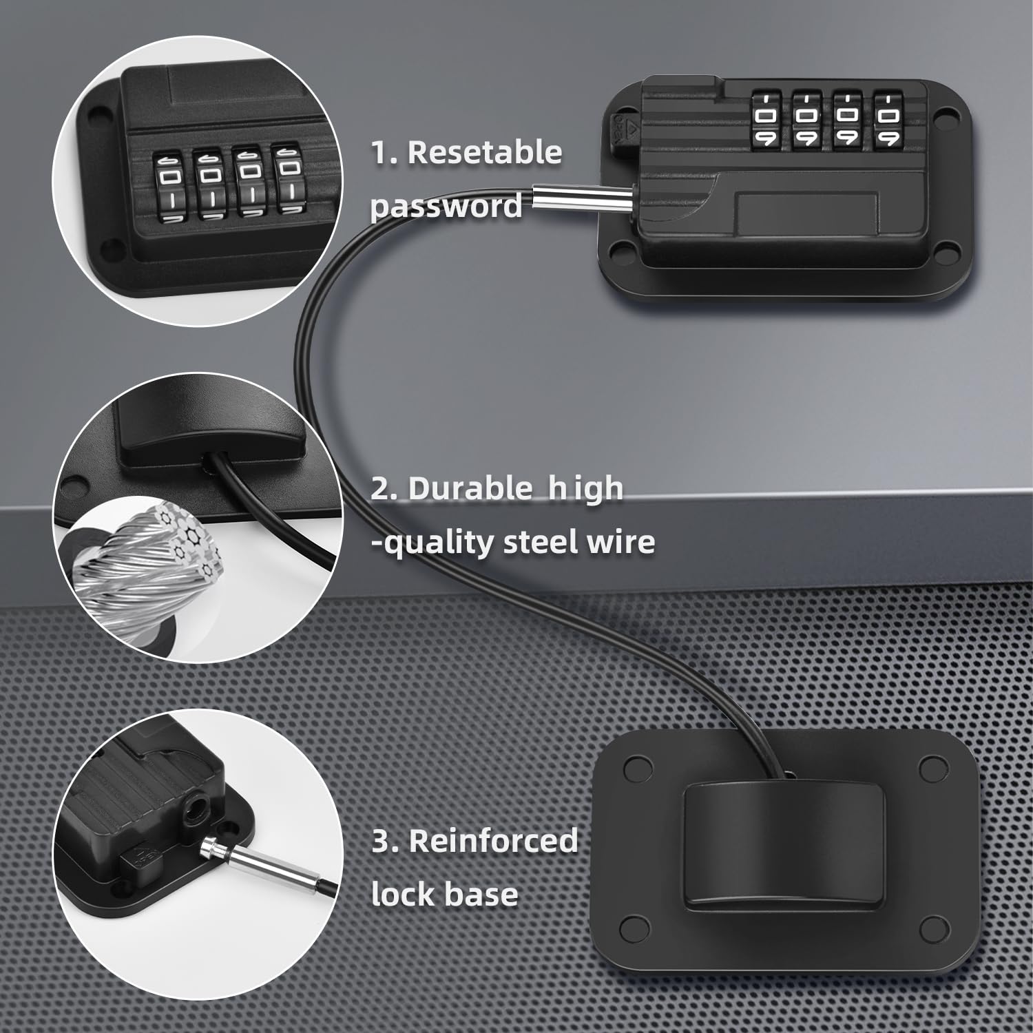 Ougourim fridge lock installation sticker enables drill-free mounting.