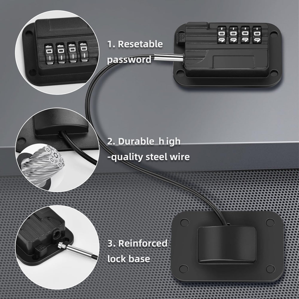 Ougourim fridge lock installation sticker enables drill-free mounting.