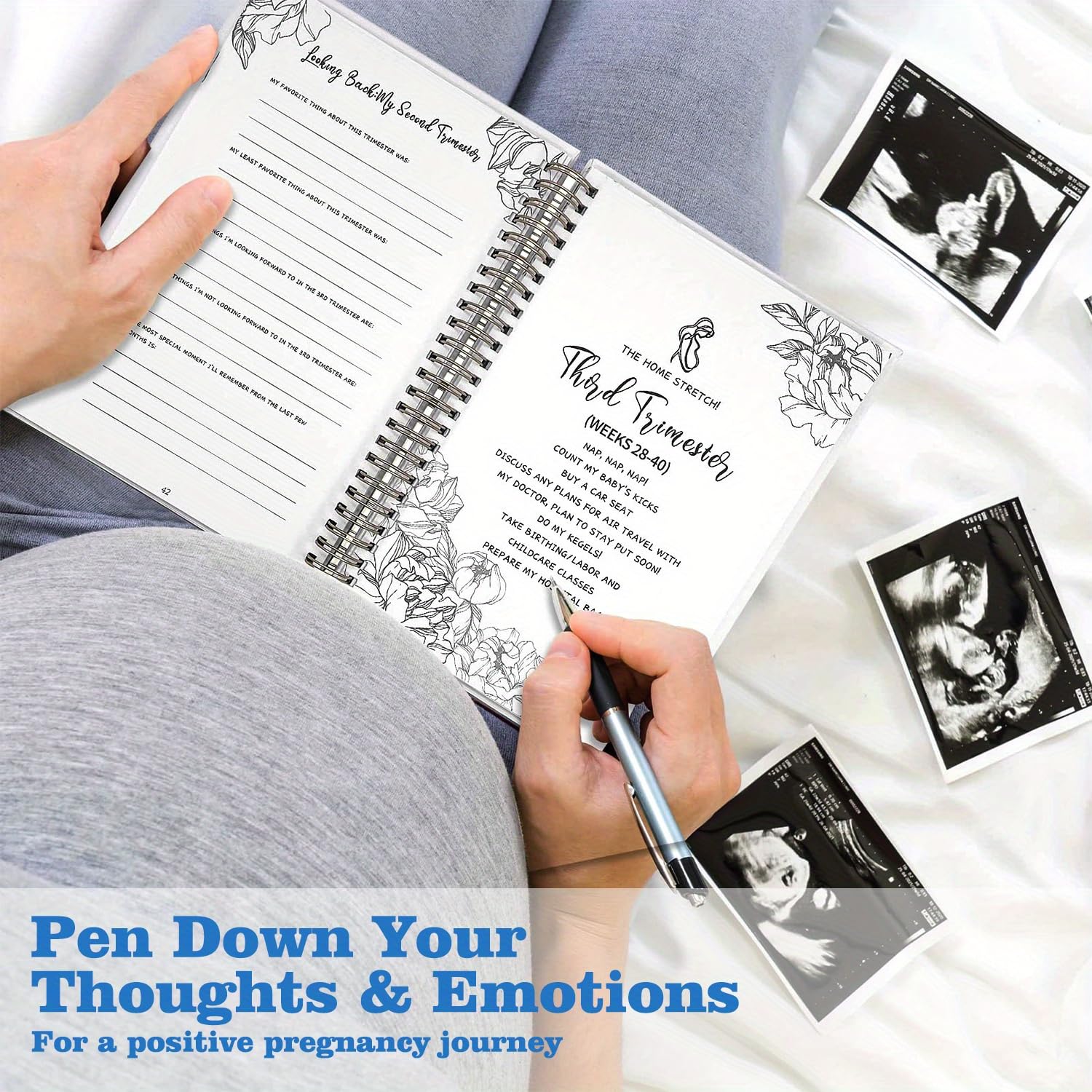 Ouhiam Pregnancy Journal weekly reflections page, capture moments week by week.