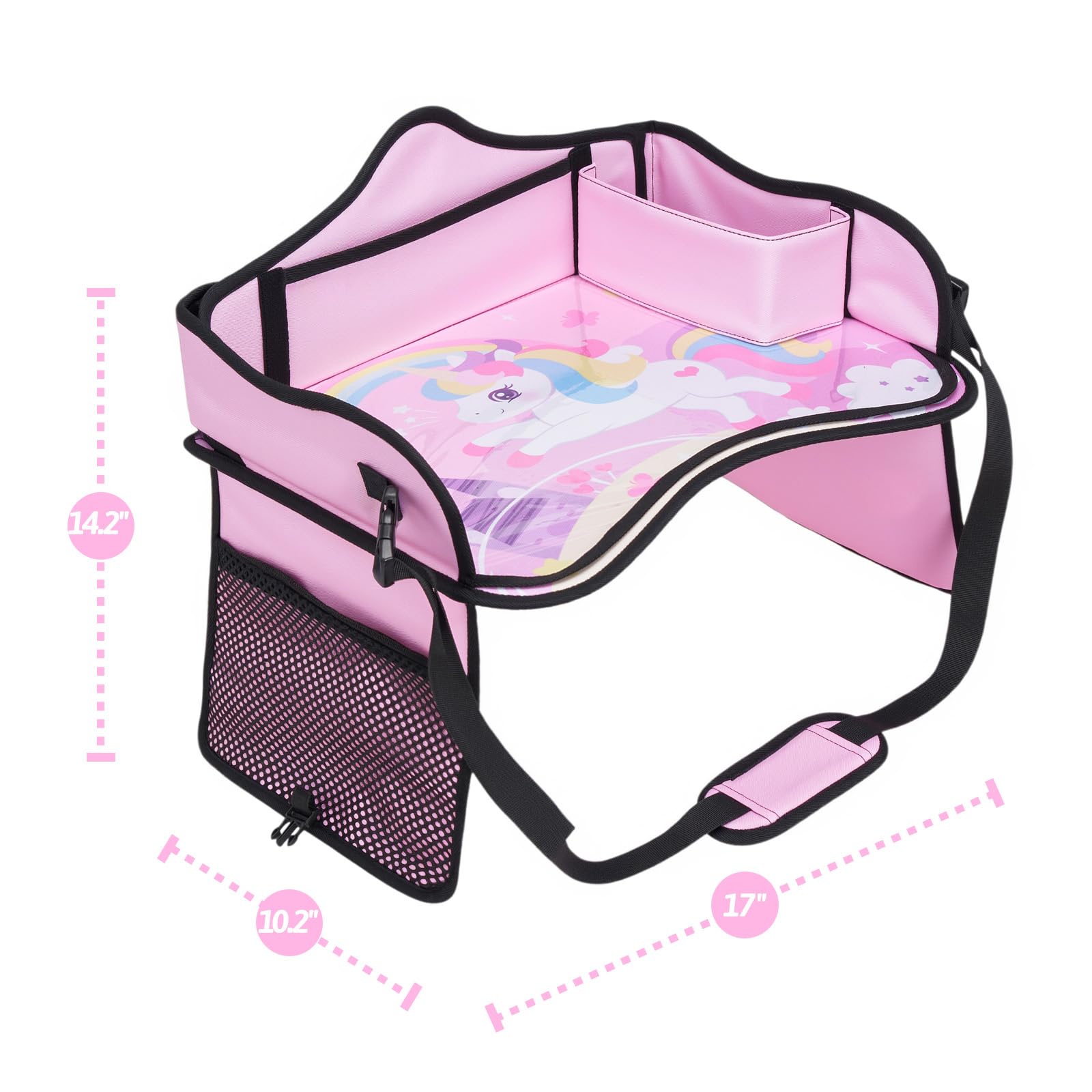 OUOZZZ Kids Travel Tray, in use during transit.