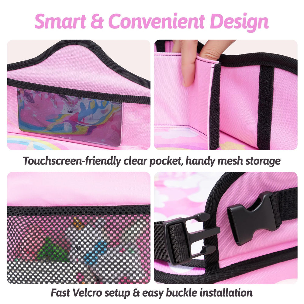 OUOZZZ Kids Travel Tray, waterproof mat for meals and crafts.
