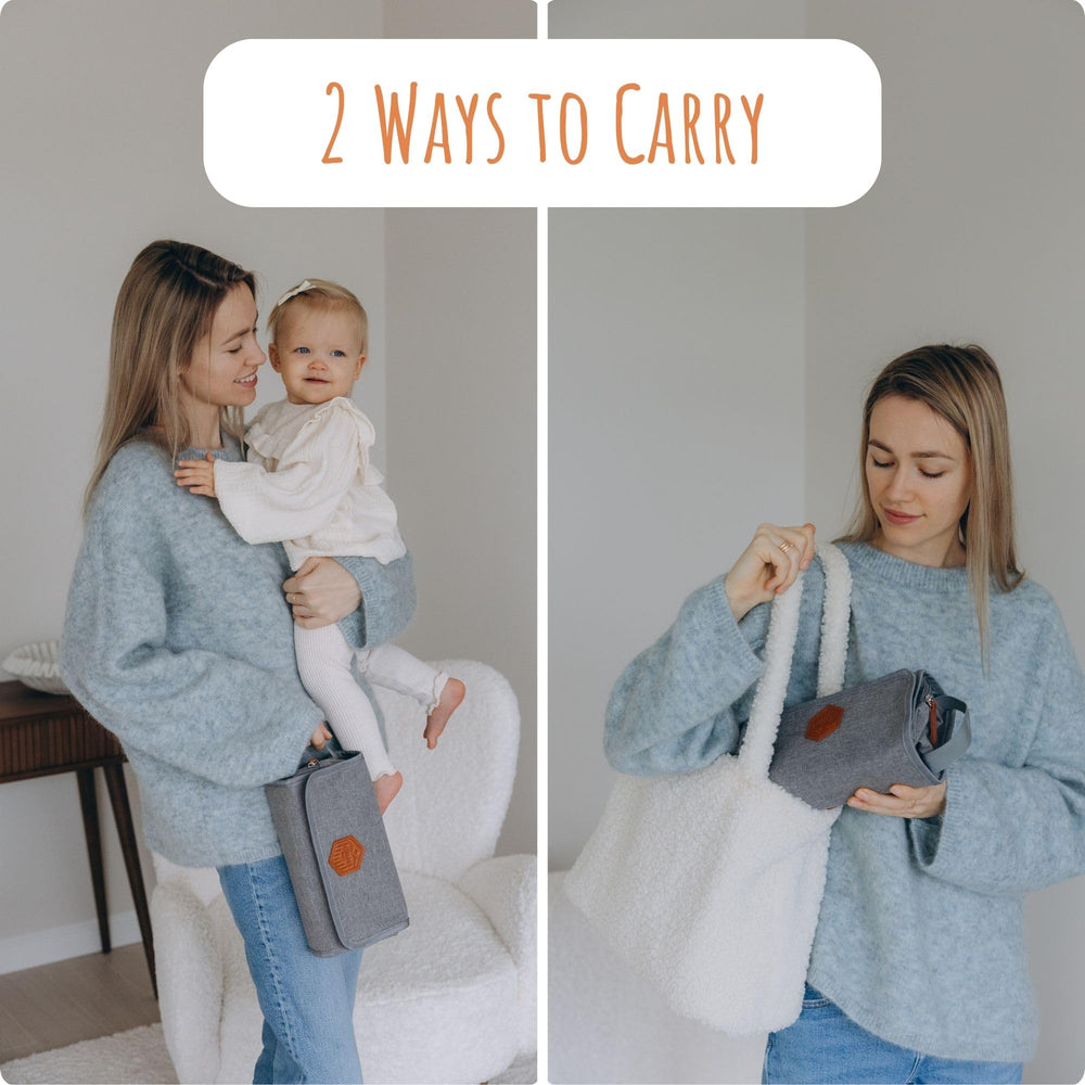 Outbound Basics tri-fold design enabling easy transfer between diaper bags