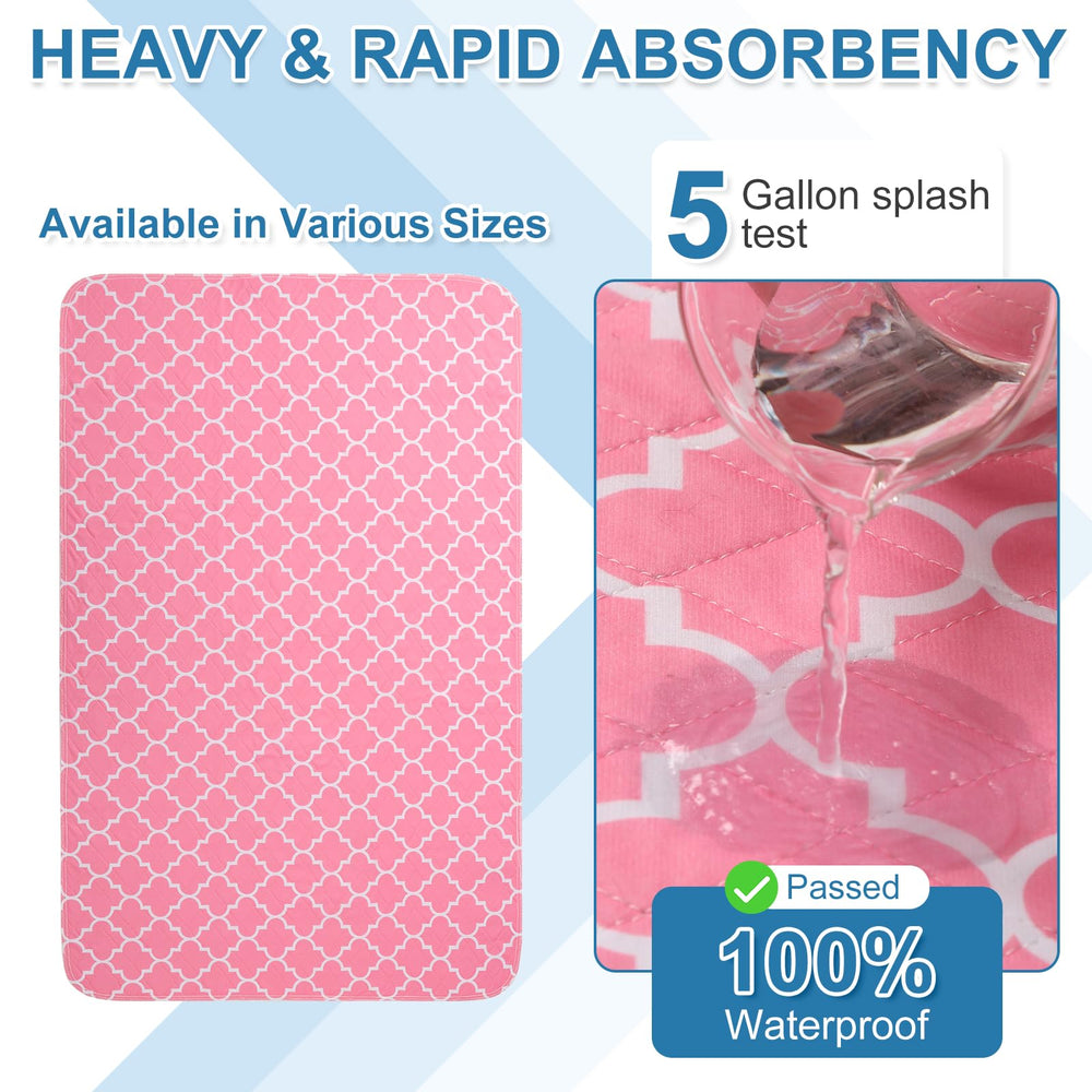 OUTCREATOR bed pad pink with absorbent core for quick moisture wicking