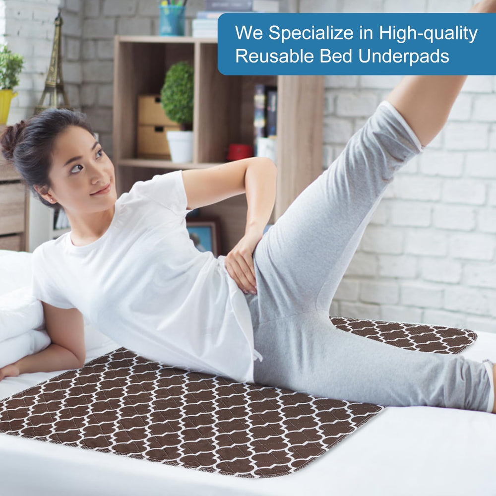 OUTCREATOR dark brown bed pad blends with decor while guarding furniture.