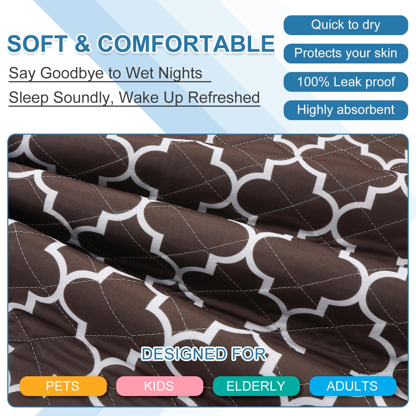 OUTCREATOR bed pad supports potty training, incontinence care, and travel use.
