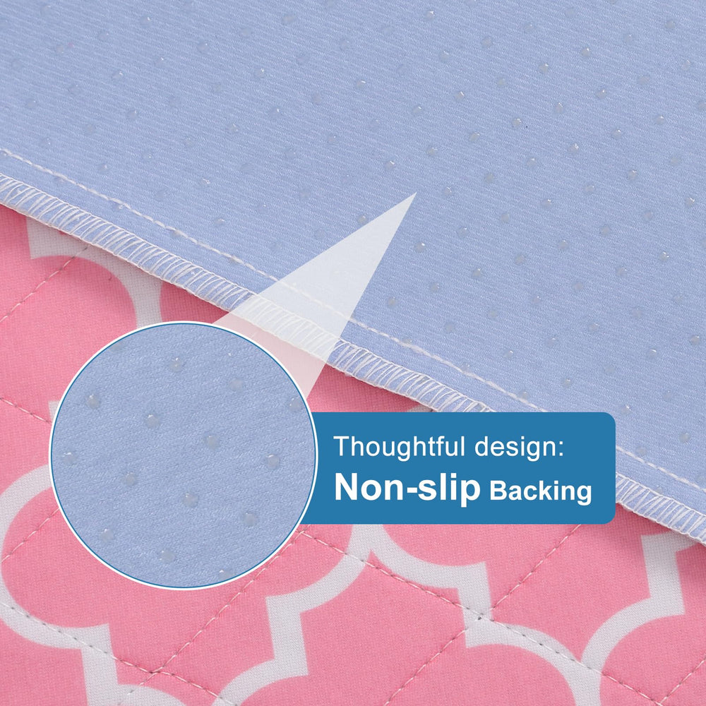 OUTCREATOR bed pad anti-slip bottom detail prevents shifting during sleep.
