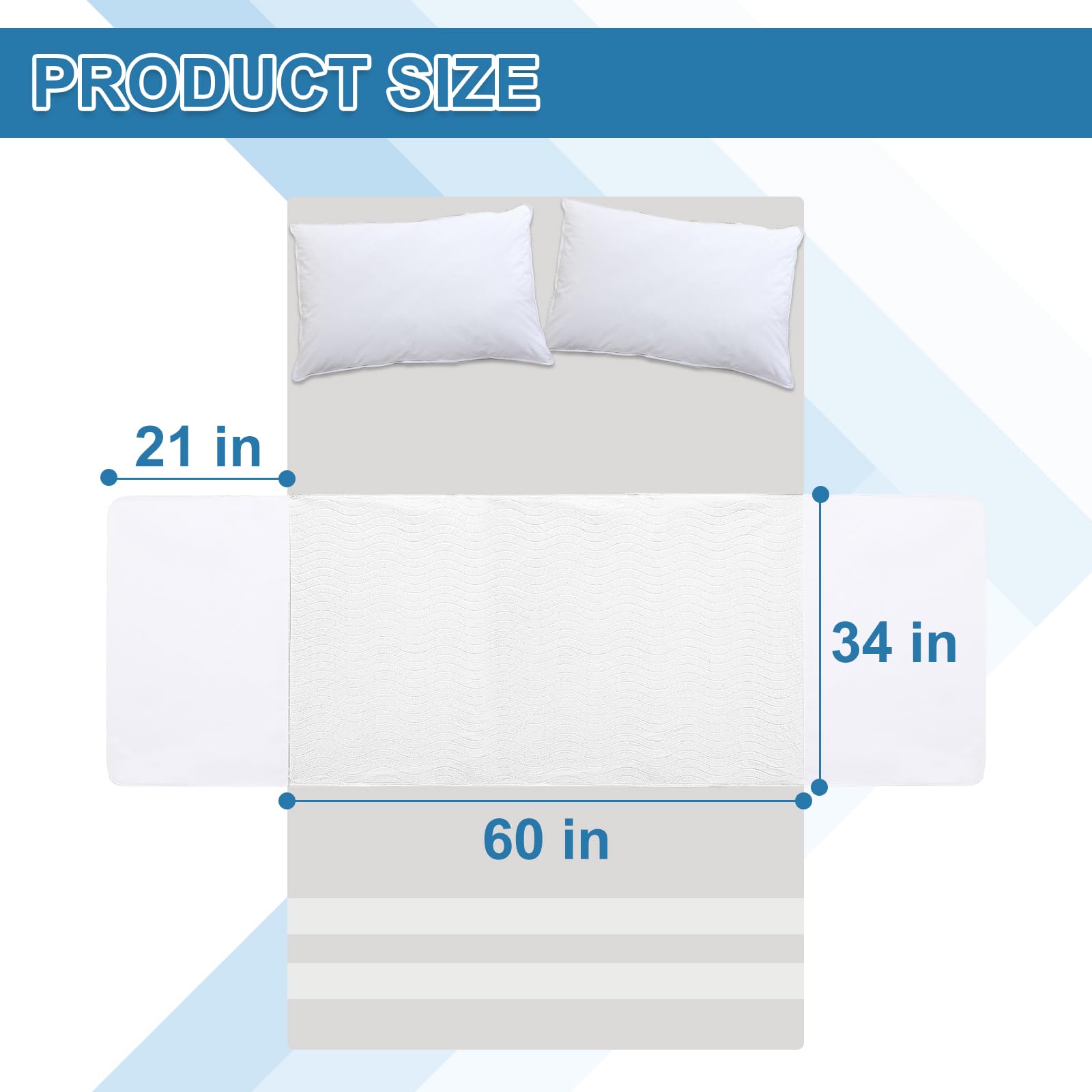 OUTCREATOR Saddle Style Bed Pad 4-layer core absorbs moisture quickly.