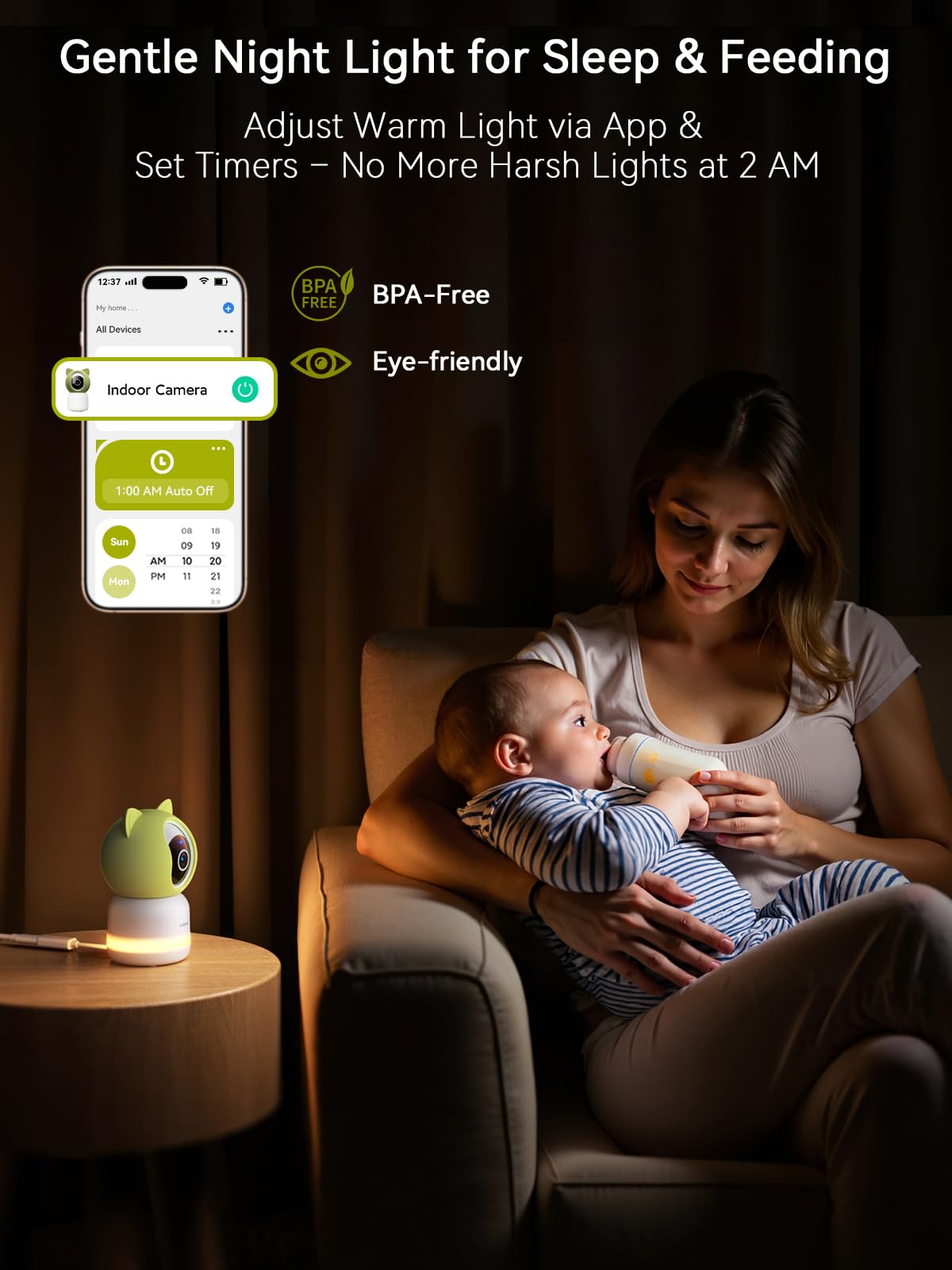 Outinput baby monitor AI crying detection alerts for quick reassurance.