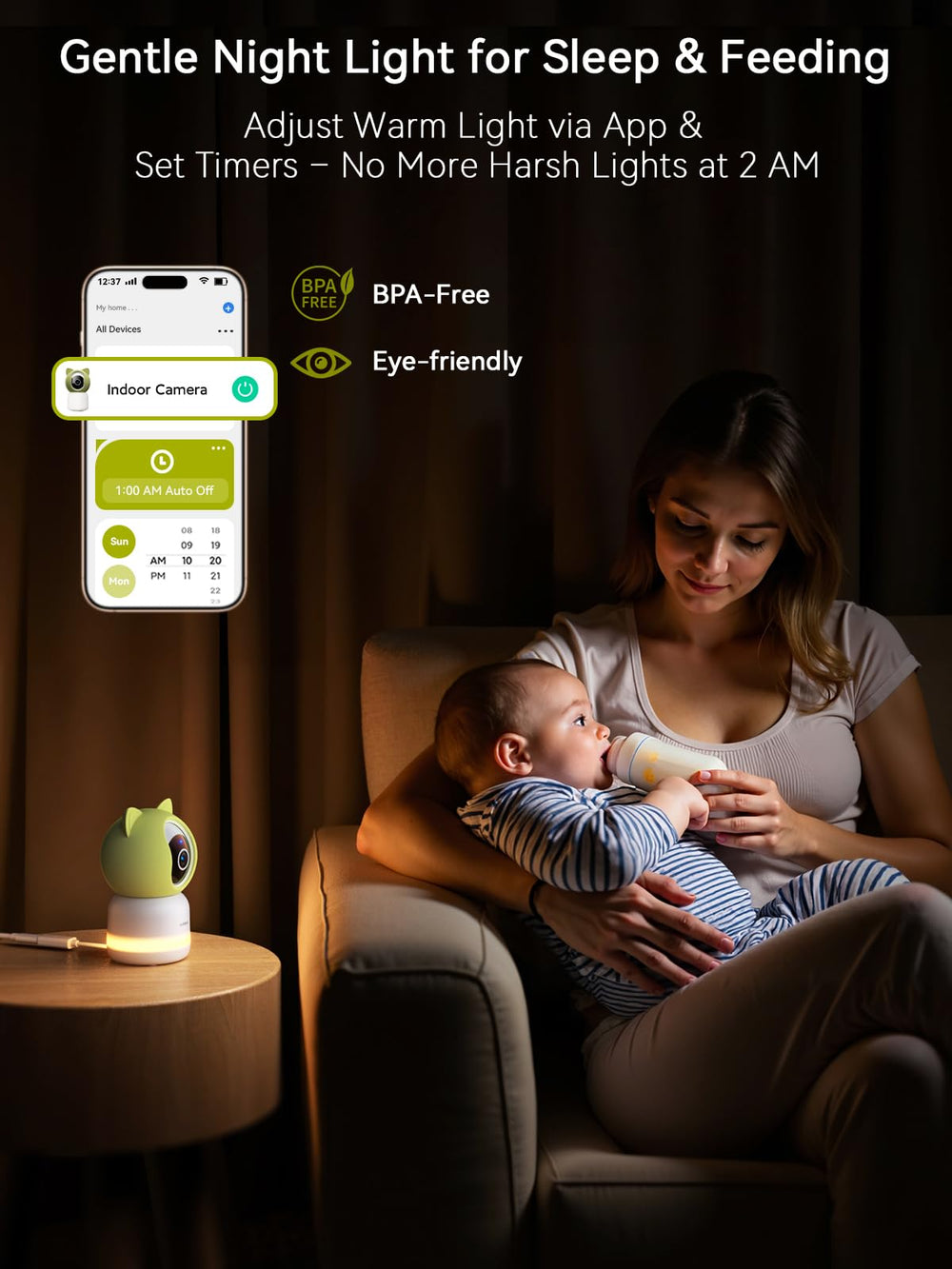 Outinput baby monitor AI crying detection alerts for quick reassurance.
