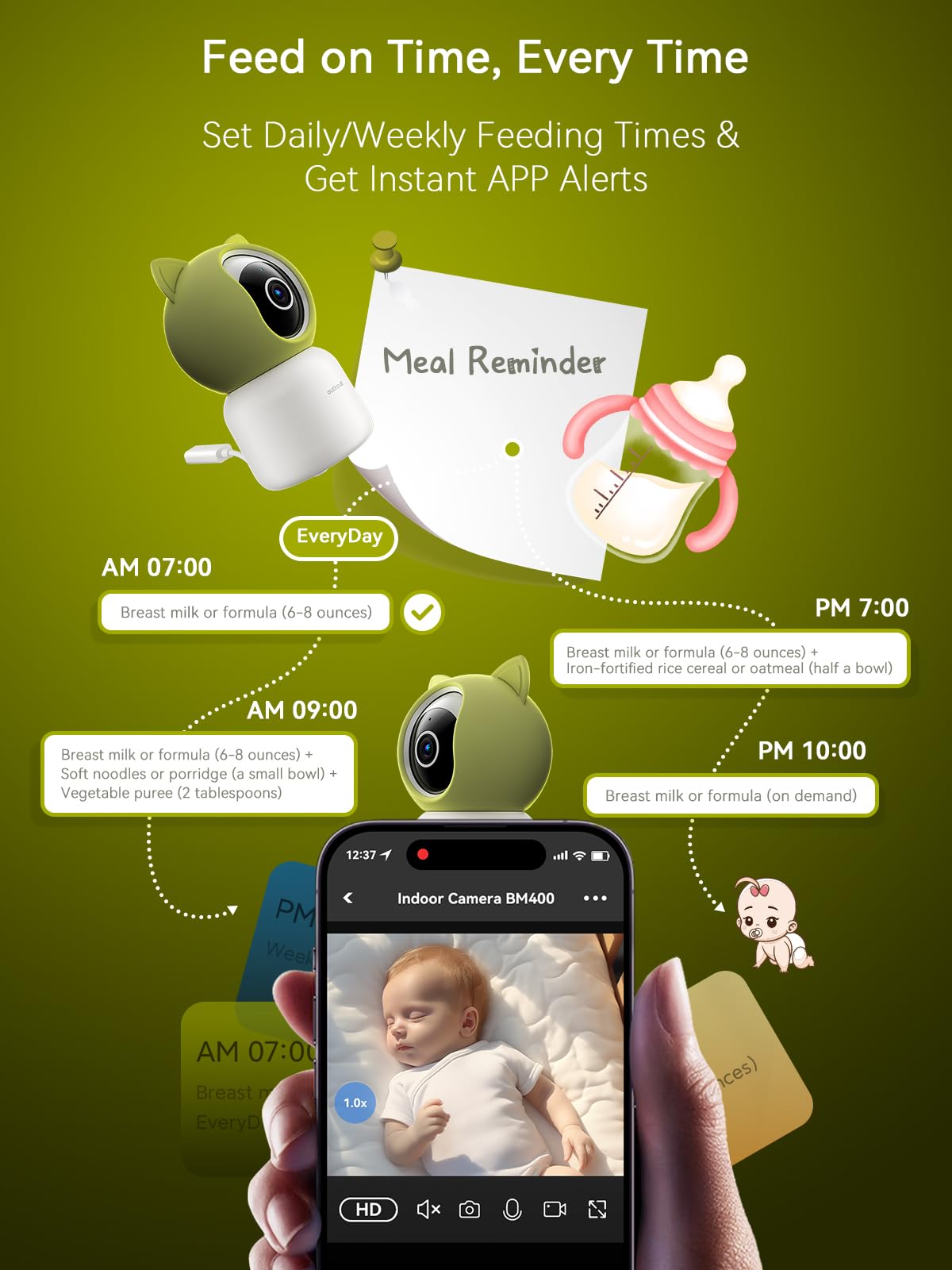 Outinput baby monitor microSD or cloud storage for flexible memories.