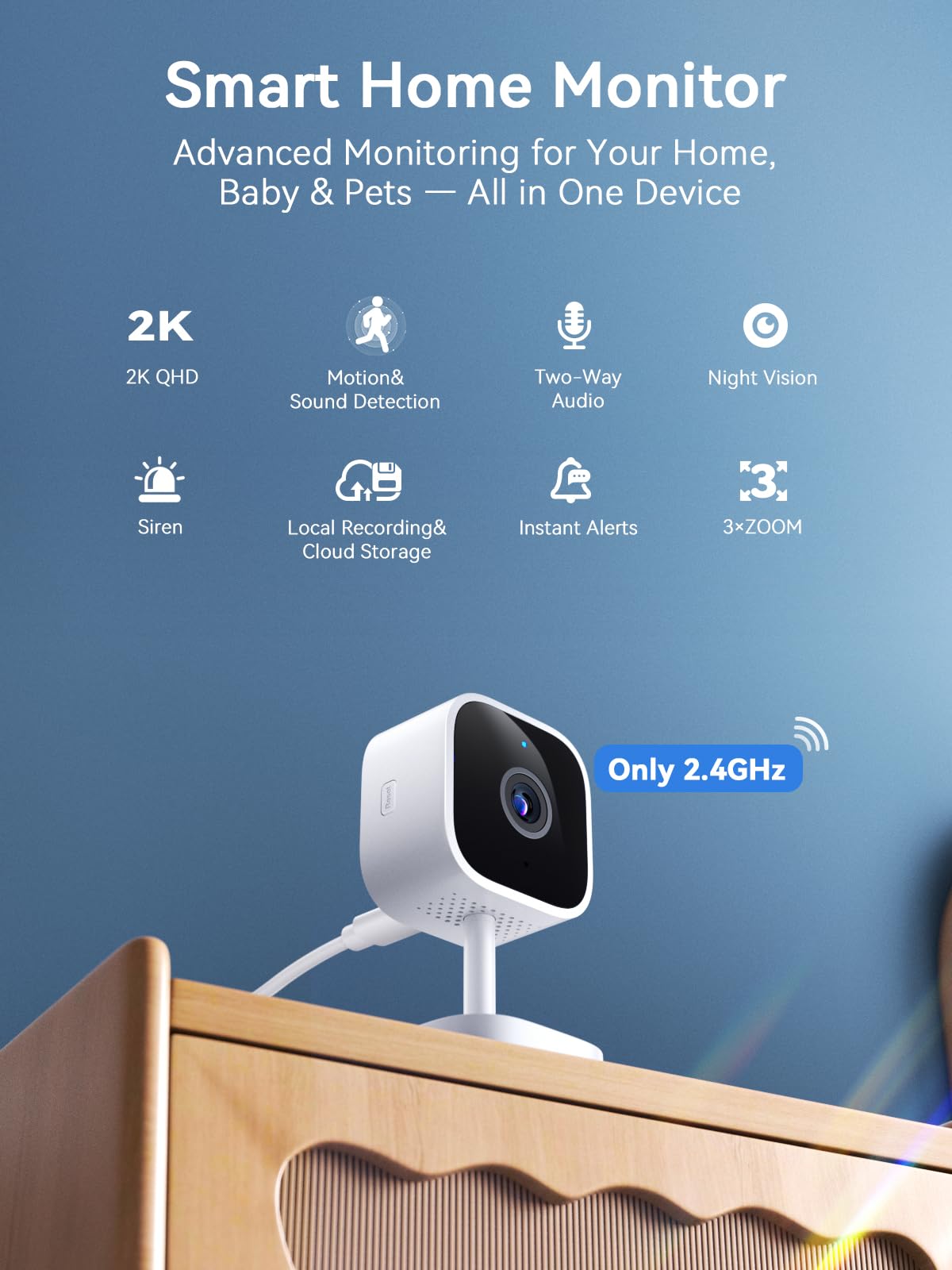 Outinput 2K night vision delivers clear footage in low light.