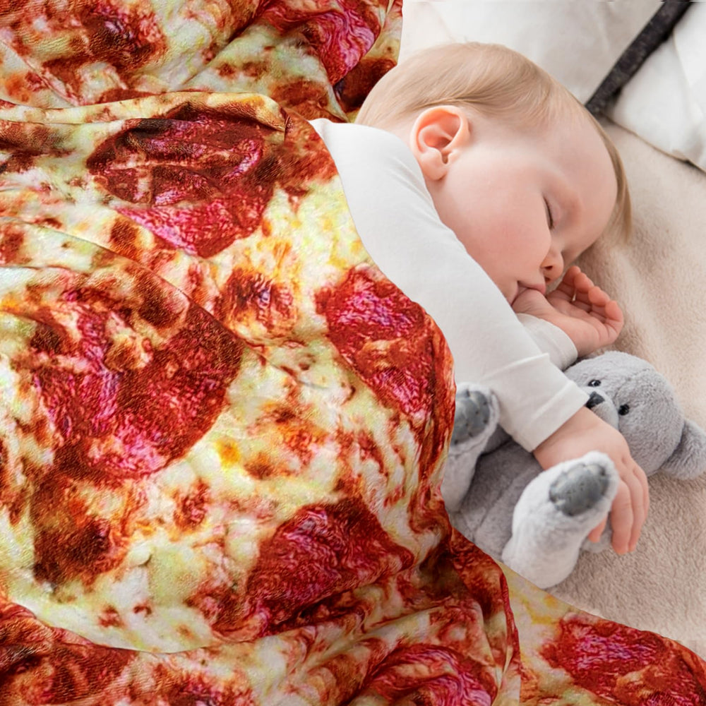 Outivity pizza blanket easy-care fabric stays vibrant after washes