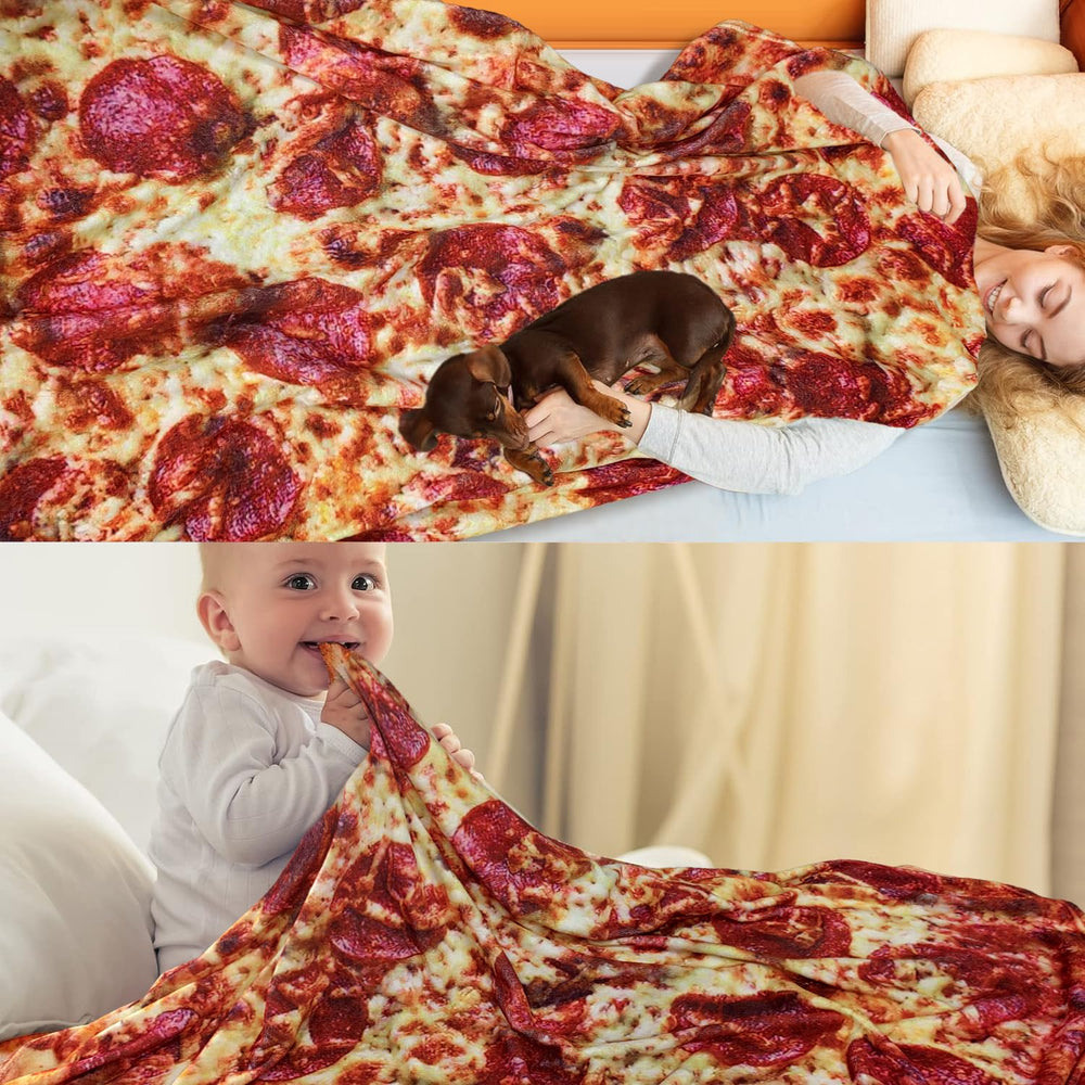 Outivity pizza blanket soft-flannel for cozy snuggles at home