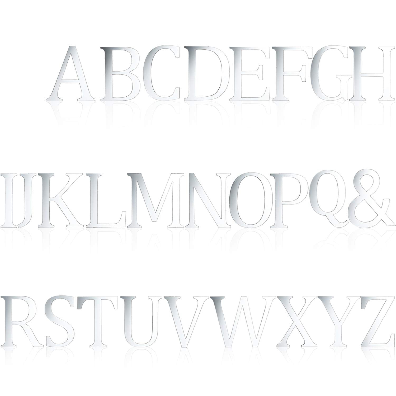 Outus ampersand symbol mirror decal highlights a stylish focal point in any room.