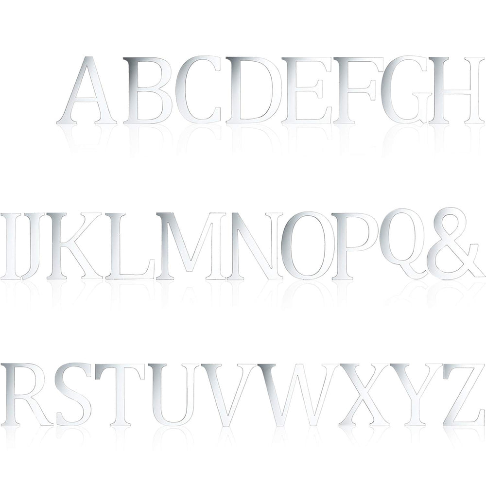 Outus ampersand symbol mirror decal highlights a stylish focal point in any room.