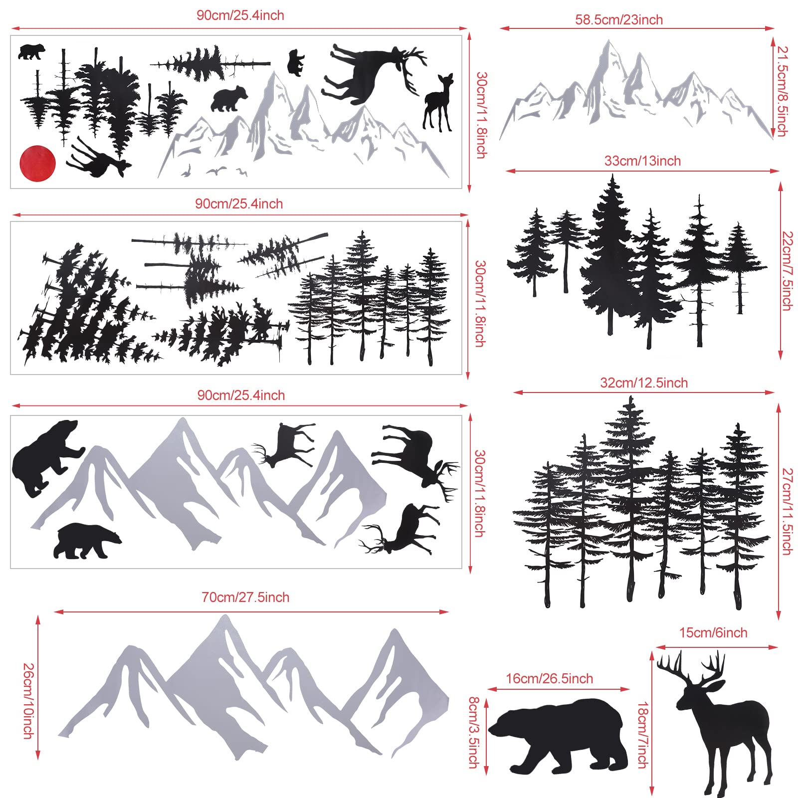 Outus deer and mountains mural enhances room aesthetics and sparks imagination.