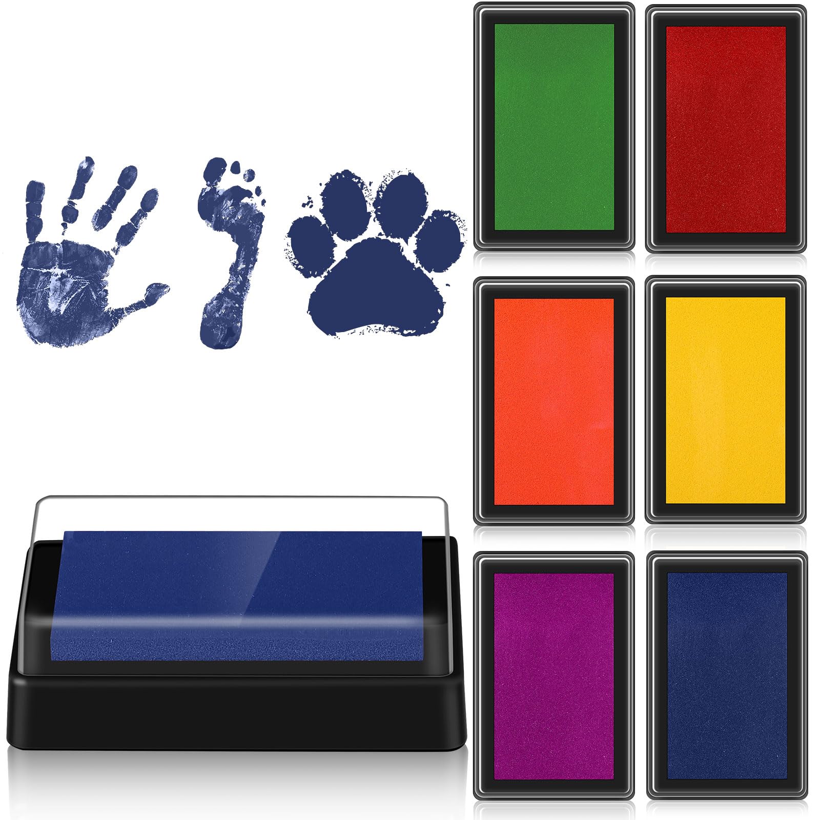Outus inkpad for baby footprint in red creates quick keepsake prints.