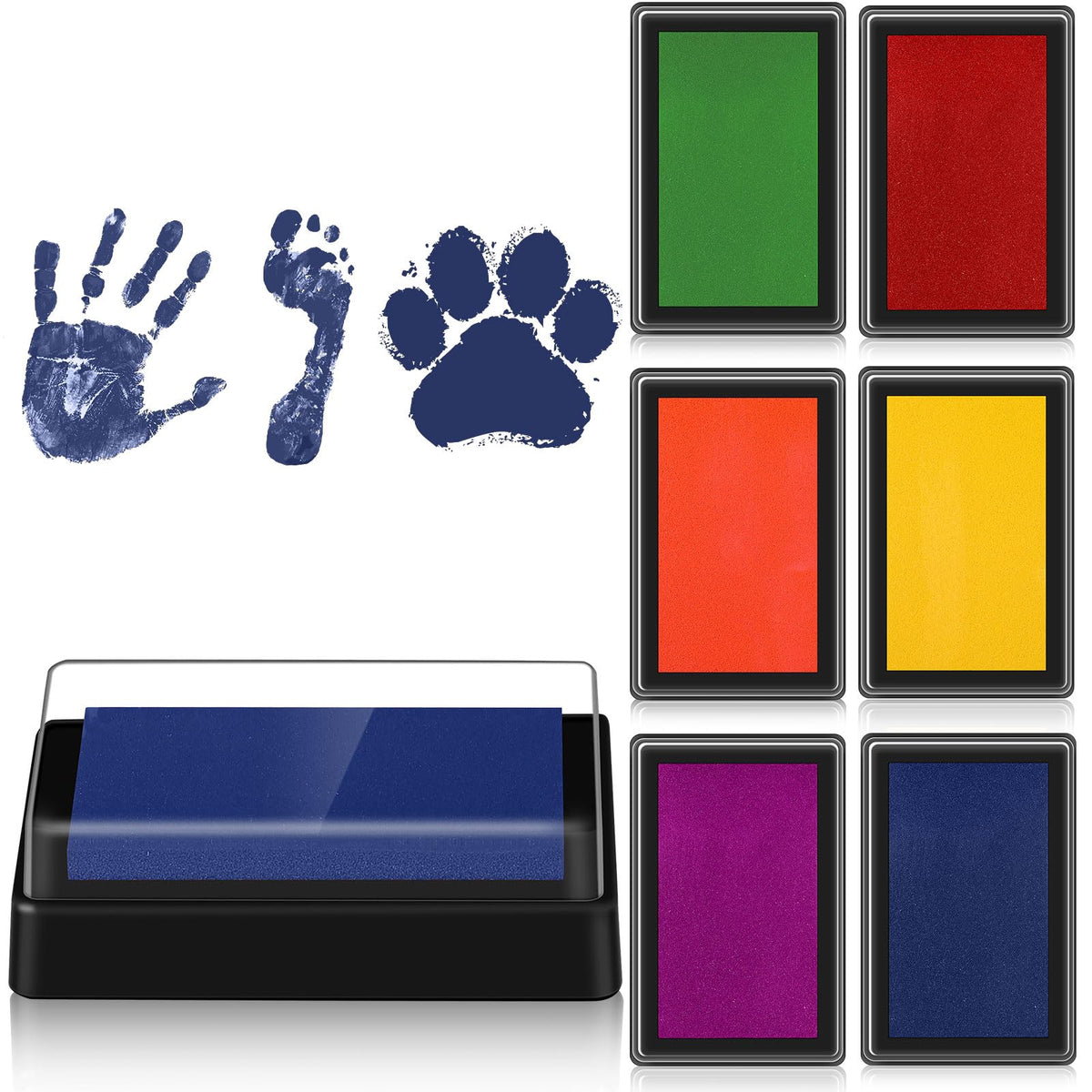 Outus inkpad for baby footprint in red creates quick keepsake prints.