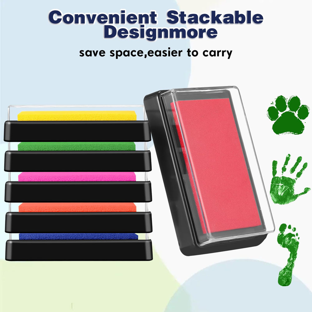 Outus non-toxic sponge green inkpad is washable and reusable.