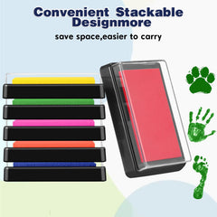 Outus non-toxic sponge green inkpad is washable and reusable.