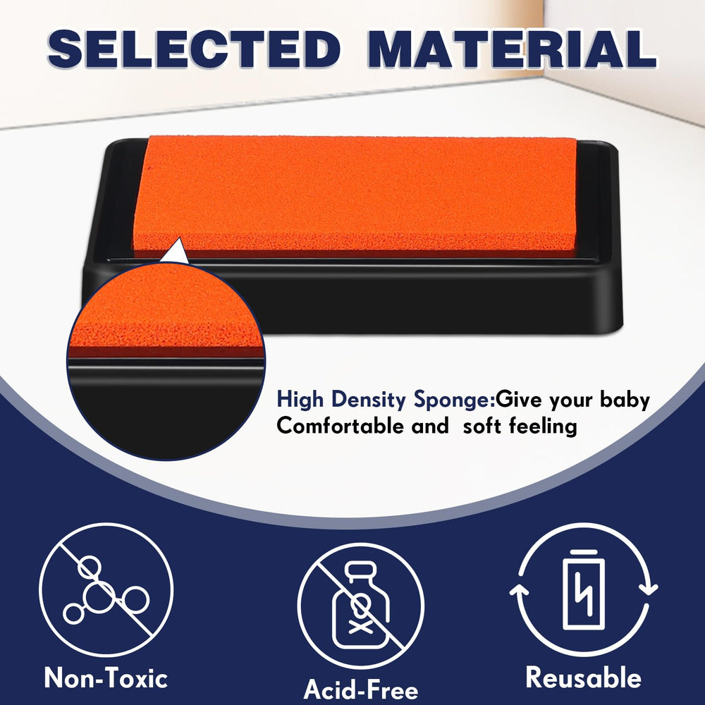 Outus paw print inkpad in blue captures pet prints safely.