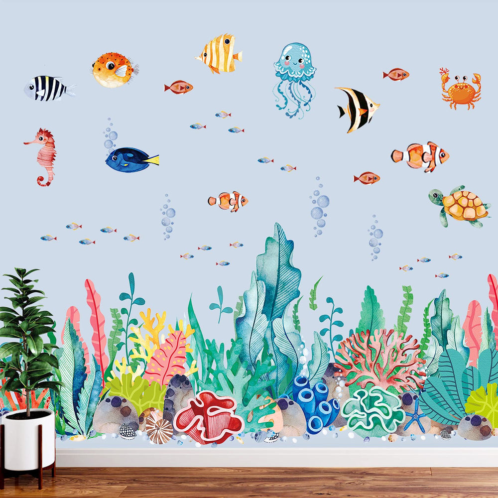 Outus Under the Sea seaweed wall decal adds playful ocean texture to nursery walls