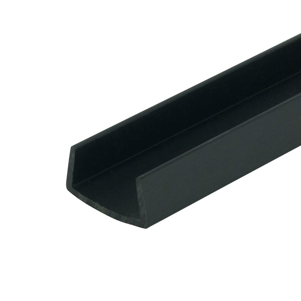 Outwater 3/4 inch cabinet door protector edge guard in black protects top edges with a low-profile finish.
