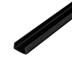 Outwater gloss black RPVC U-channel protects 3/4 inch panel edges.