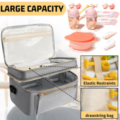 OUUTMEE bag top compartment view with mesh pocket for quick-access supplies
