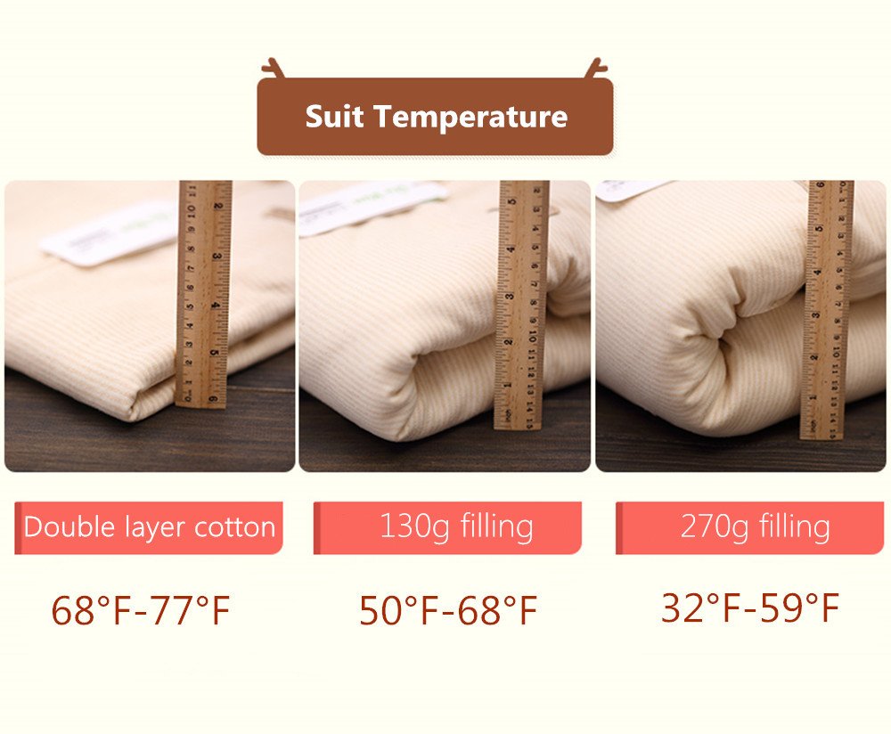 OuYun 1.5 tog option keeps baby comfy in moderate room temperatures