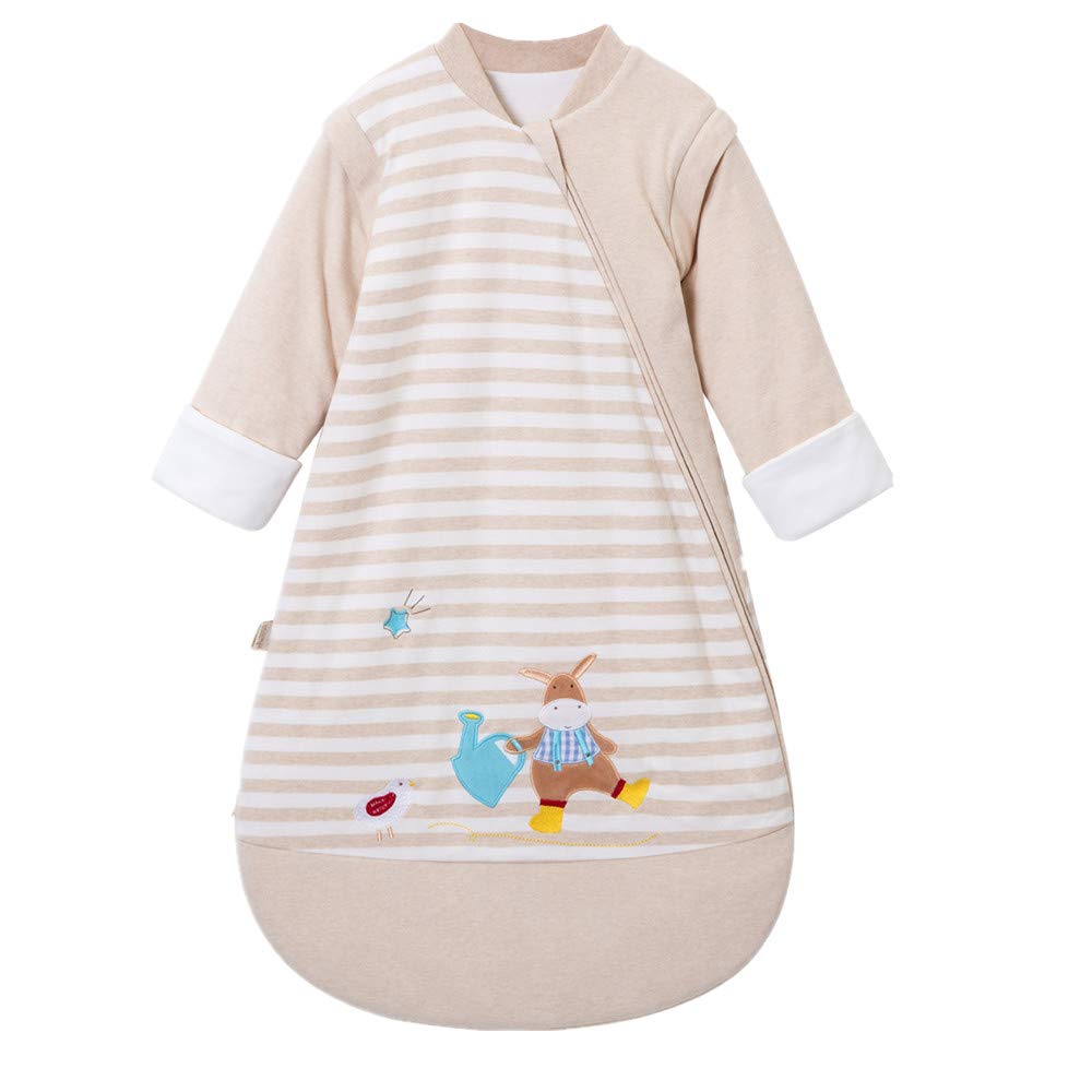 OuYun baby sleeping bag 2-way zipper makes diaper changes easier and faster