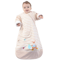 OuYun baby sleeping bag with detachable sleeves offering adjustable warmth for naps and night time