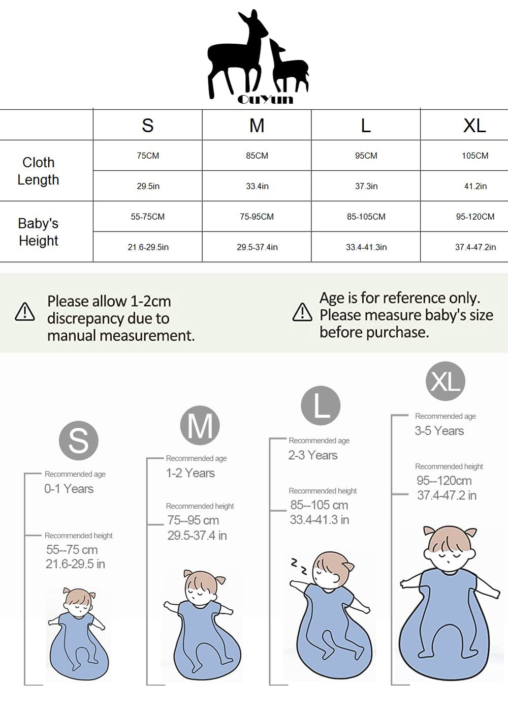 OuYun machine washable sleep sack durable for months