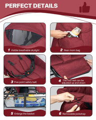 OVERTANG front-seat recline demonstrates 95-125 degree adjustability