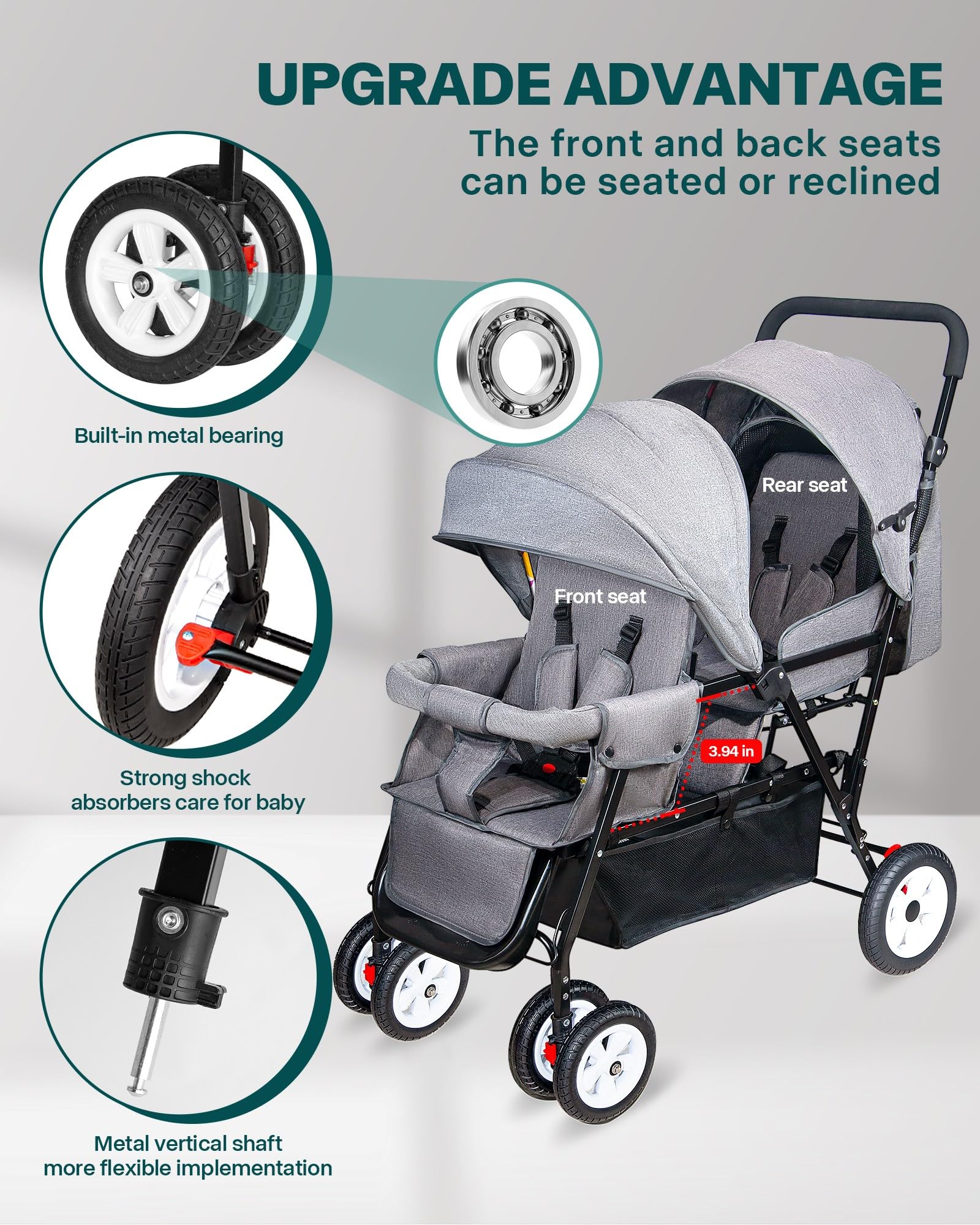Gifts included with the OVERTANG stroller: toys, nets, mats, hooks, pads.