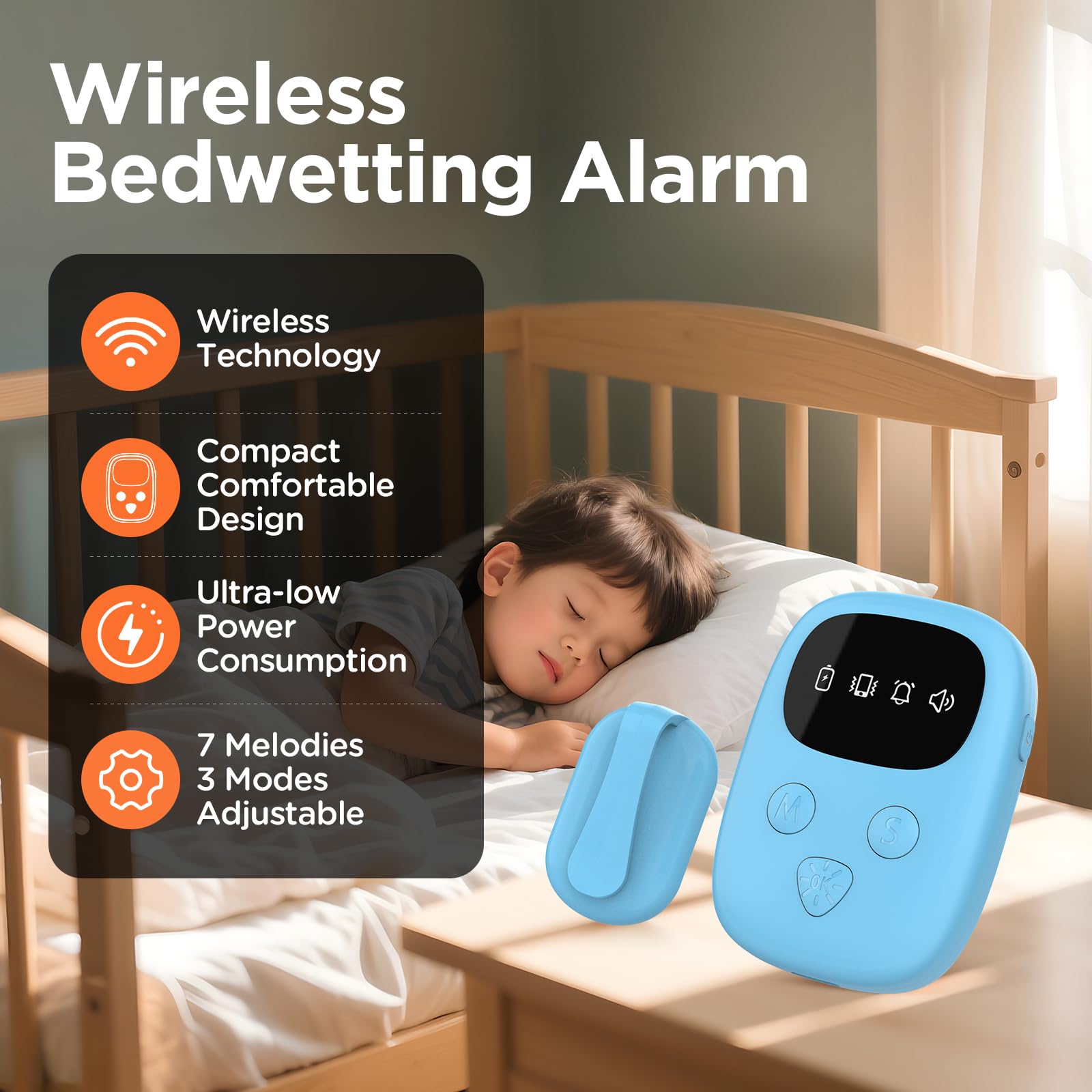 ovevve bedwetting alarm transmitter compact and waterproof for secure overnight wear