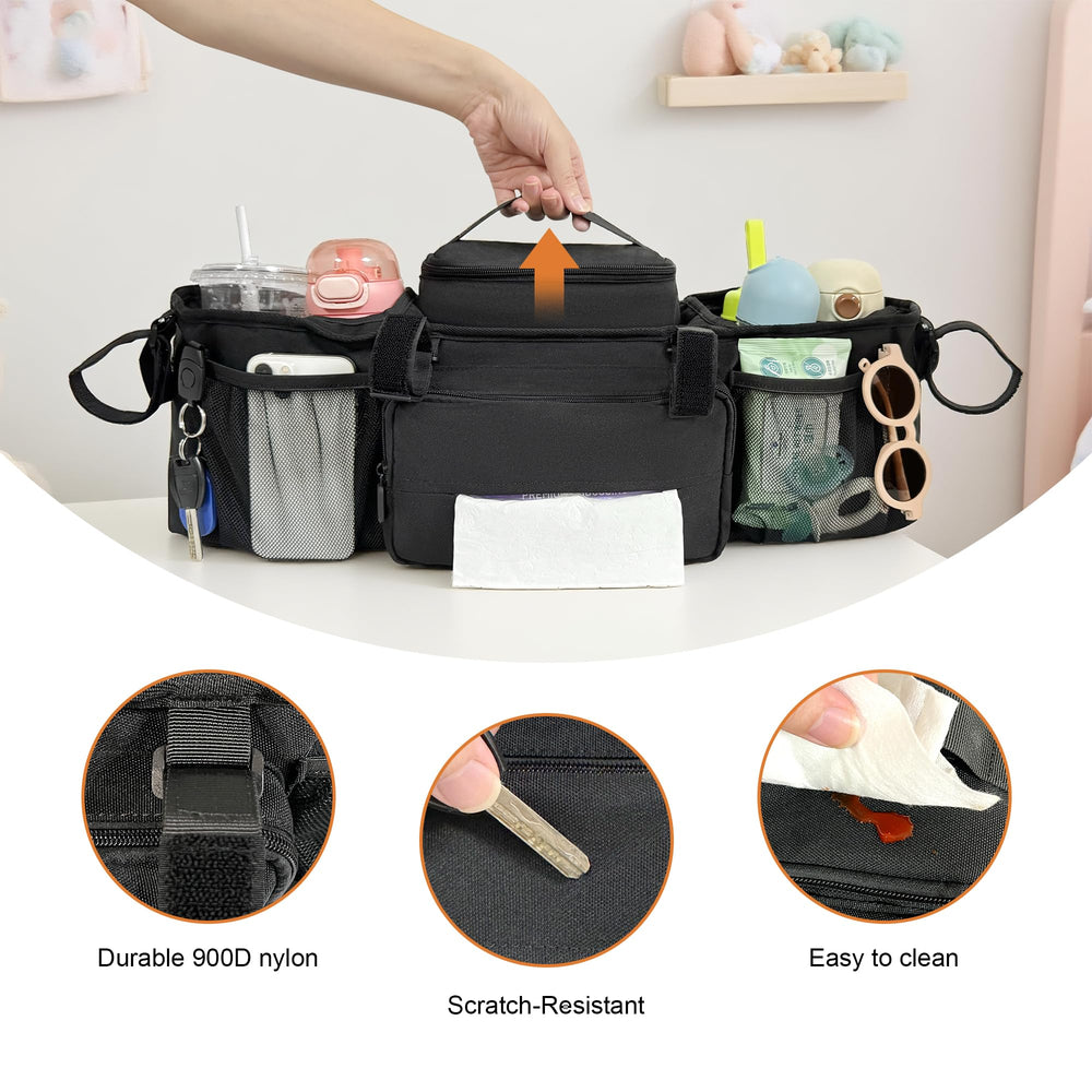 OVNTHYK offers 8 compartments to keep bottles, diapers, and toys organized.