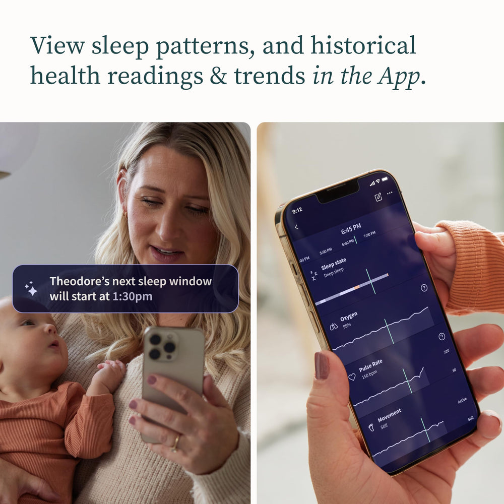 Owlet Dream Duo Gen 2 Dream App interface shows sleep trends