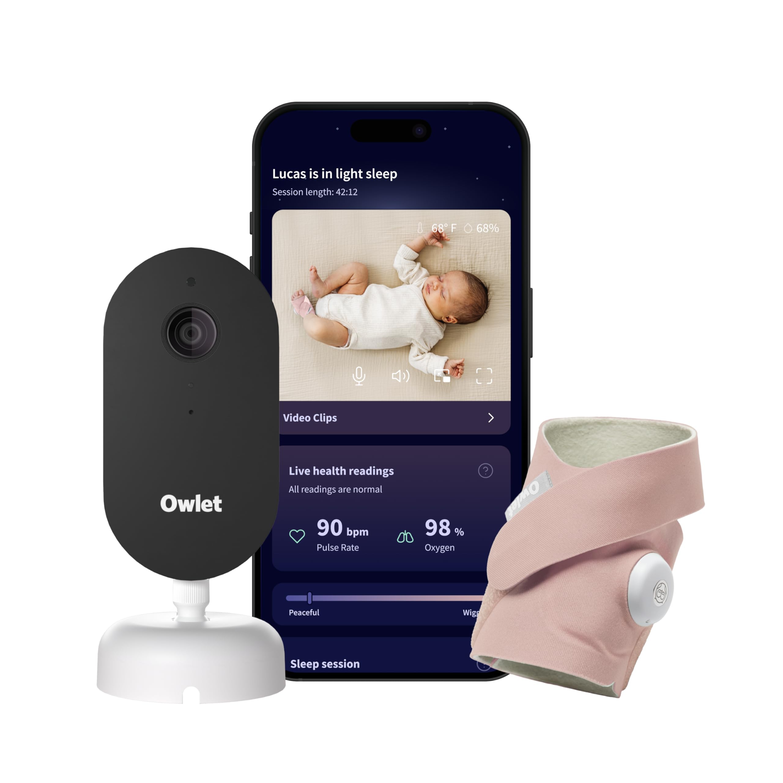 Owlet Dream Duo Gen 3 camera view for clear, real-time baby monitoring.