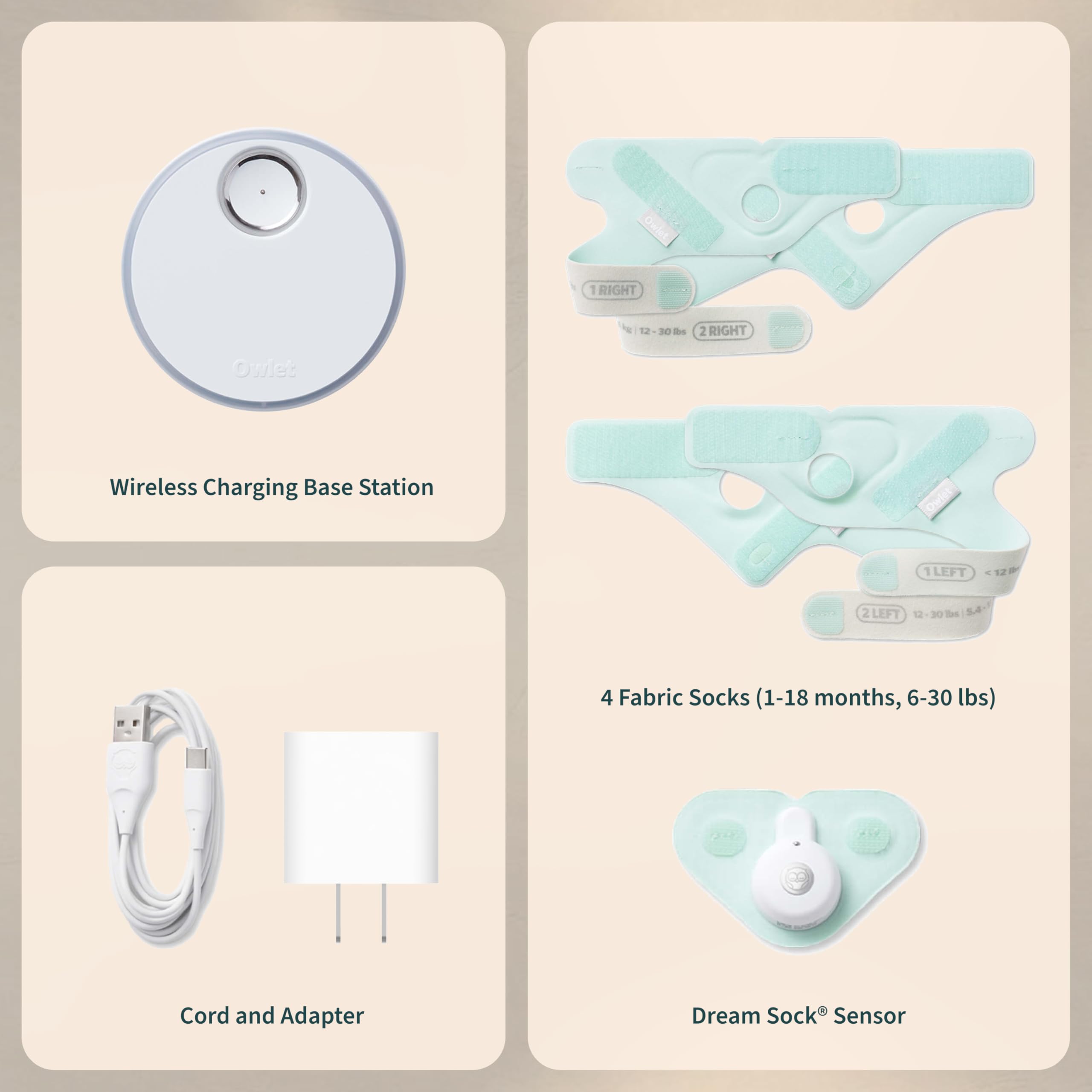 Owlet battery backup ensures continuous monitoring during power outages.